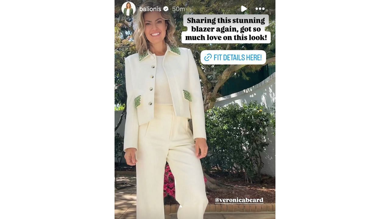 Amanda Balionis showed off an outfit she wore to the Masters (Instagram/balionis)